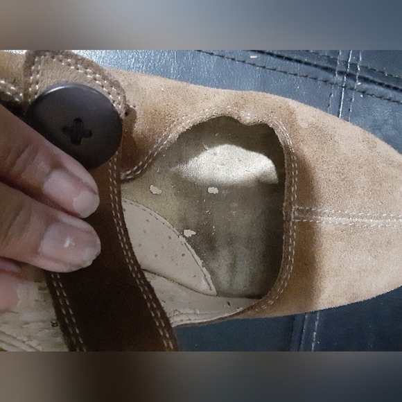 Strictly Comfort Women's Leather Wedge Mary Jane Brown Heel Upper Size 7M - Picture 11 of 12